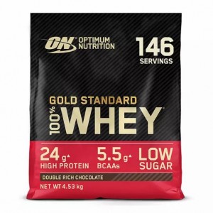 Optimum Nutrition Gold Standard 100% Whey Protein Powder Double Rich Chocolate 4.53 kg (146 Servings) Polska | 465710PCY