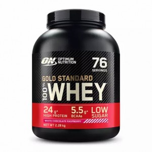 Optimum Nutrition Gold Standard 100% Whey Protein Powder White Chocolate Raspberry 2.28 kg (76 Servings) Polska | 792340QMV