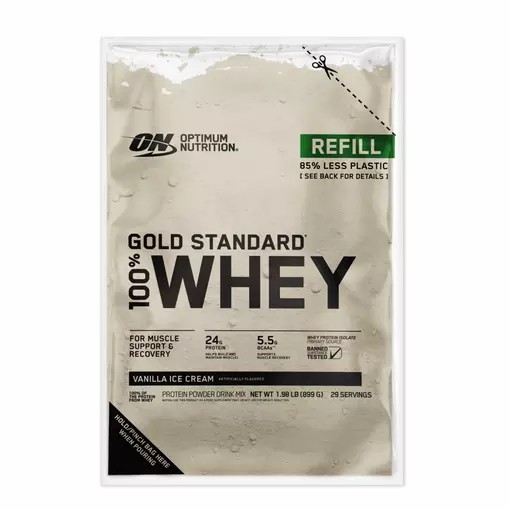 Optimum Nutrition GOLD STANDARD 100% WHEY™ Recyclable Refill Bag Vanilla Ice Cream 2 lb (29 Servings) Polska | 249185IDM