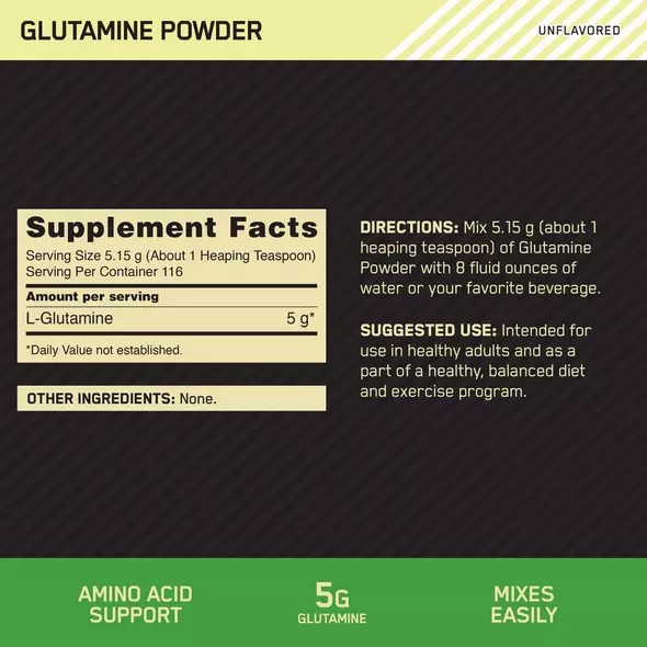 Optimum Nutrition Glutamine Powder 2.2 lb (194 Servings) Polska | 932471RGO