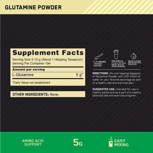 Optimum Nutrition Glutamine Powder Unflavoured 1kg Polska | 796513KVB