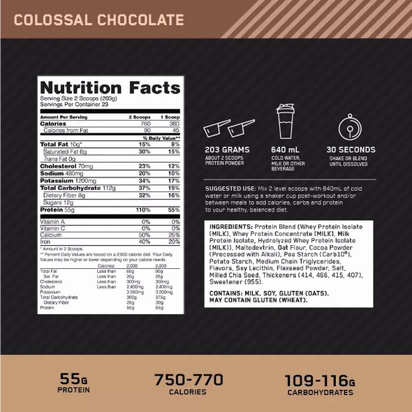 Optimum Nutrition Gold Standard Gainer Chocolate 4.67kg Polska | 312847HTC