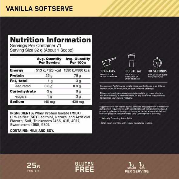 Optimum Nutrition Performance Isolate Vanilla 2.27kg Polska | 760241BHR