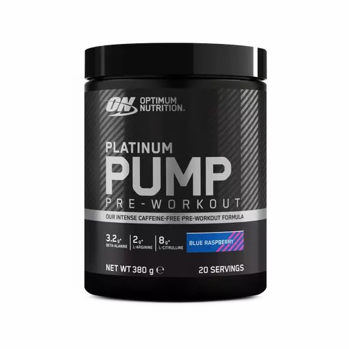 Optimum Nutrition Platinum Pump Pre-workout Blue Raspberry 380 grams (20 Servings) Polska | 847962REW