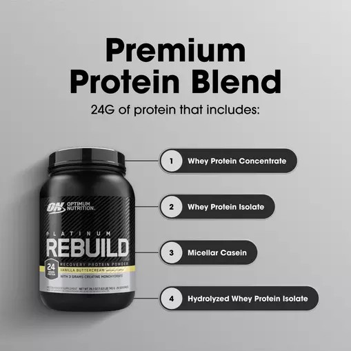 Optimum Nutrition Platinum Rebuild Vanilla Buttercream 1.63 lb (20 Servings) Polska | 408973ASD