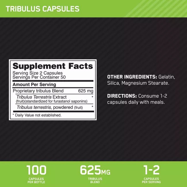 Optimum Nutrition Tribulus Caps 100 Capsules (50 Servings) Polska | 698403CEF